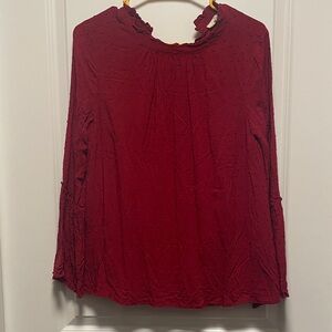 ENTRO Red Textured Blouse